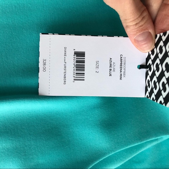 DVF turquoise mini dress. NWT, size 2 - Picture 7 of 8